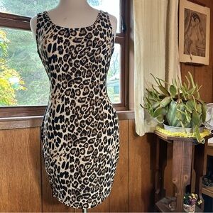 Just Quella • Leopard Print Rivet Detail Bodycon Dress